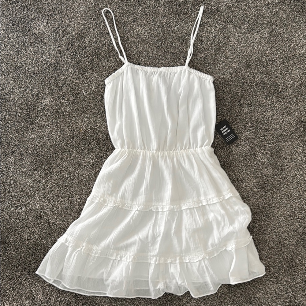 Express White Ruffled Mini Sundress - Picture 6 of 6